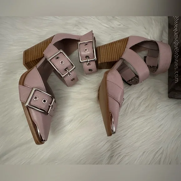 free people × Jeffrey Campbell Hendrix lilac leather heels size 5.5 - Picture 4 of 6